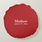 赤いカラフル背景の確認鳩 ラウンドクッション (裏面)