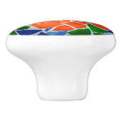 赤いカラフル花モザイクフローラ セラミックノブ (側面)