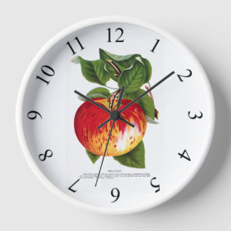 赤いカラフル裕福なリンゴ 壁時計