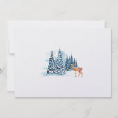赤いカリグラフィーのクリスマスカード 招待状 (裏面)
