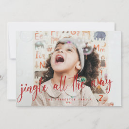 赤いカリグラフィースクリプトのJingle All The Way 写真 シーズンカード