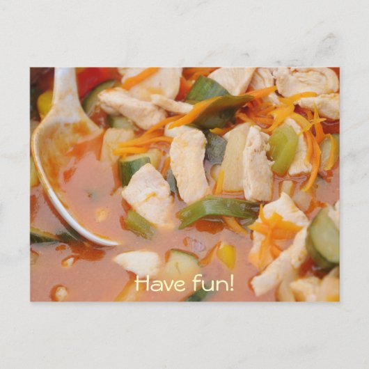 赤いカレーと野菜の鶏肉 ポストカード (正面)