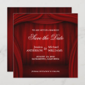 赤いカーテンのお知らせ 保存日付 セーブザデート (正面/裏面)