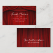 赤いカーテンの劇場のステージの名刺 名刺 (正面/裏面)