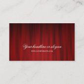 赤いカーテンの劇場のステージの名刺 名刺 (裏面)