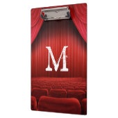 赤いカーテンの劇場のモノグラムのイニシャルの用箋挟 クリップボード (左)