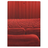 赤いカーテンの劇場のモノグラムのイニシャルの用箋挟 クリップボード (裏面)