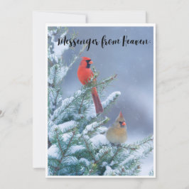赤いカーディナルがいるクリスマスカード シーズンカード