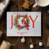 赤いカーディナルが付いた水彩のジュエリーのクリスマスカード | 1枚の写真 シーズンカード