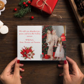 赤いカーディナルが付いた水彩のジュエリーのクリスマスカード | 1枚の写真 シーズンカード