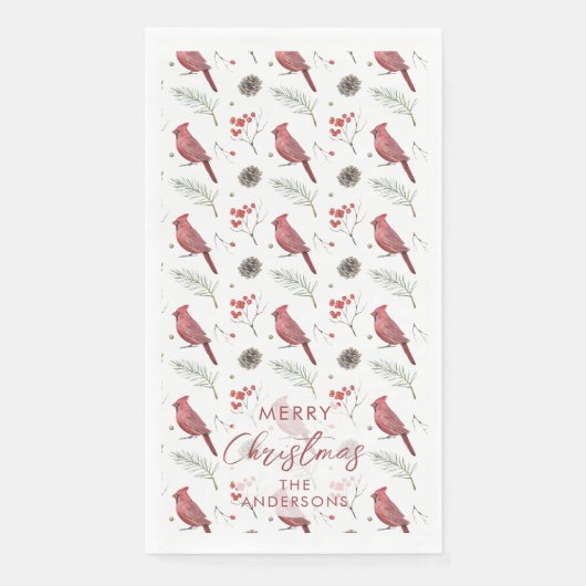 赤いカーディナルとウインターベリーのカスタムクリスマス (正面)