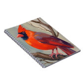 赤いカーディナルの水彩画 ノートブック (右側)