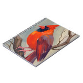 赤いカーディナルの水彩画 ノートブック (左側)