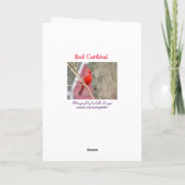 赤いカーディナルの空白のグリーティングカード カード (裏面)