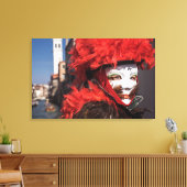 赤いカーニバルのマスク，イタリア キャンバスプリント (インサイチュ (リビング))