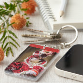 赤いカーニバルのマスク，イタリア キーホルダー (正面右)