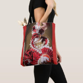 赤いカーニバルのマスク，イタリア トートバッグ (クローズアップ)