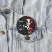 赤いカーニバルのマスク，イタリア 缶バッジ (インサイチュ)