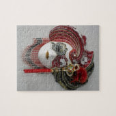 赤いカーニバルのマスク、謝肉祭、ベニスの女性 ジグソーパズル (横)