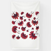 赤いカーネーションのベクトルパターン花 横断幕 (縦)