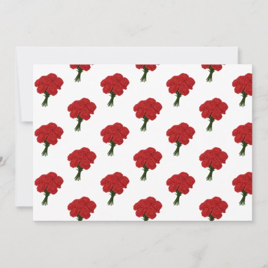 赤いカーネーションの花束 - エレガントでロマンチックなアート 招待状 (正面)