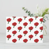 赤いカーネーションの花束 - エレガントでロマンチックなアート 招待状 (スタンド正面)