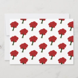 赤いカーネーションの花束 - エレガントでロマンチックなアート 招待状