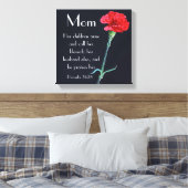 赤いカーネーション母の日の聖書の詩Proverbs 31 キャンバスプリント (インサイチュ (寝室))