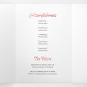 赤いカーブフレーム3の写真の卒業式 三つ折り招待状 (内部中)