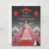 赤いカーペットのろうそく 招待状 (正面)