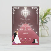 赤いカーペットのシャンデリア 招待状 (スタンド正面)