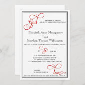 赤いカーリー脚神は愛クリスチャン結婚ズ 招待状 (正面/裏面)