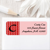 赤いカールパターン ラベル (インサイチュ)