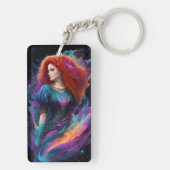 赤いカールAcrylic Keychain キーホルダー (裏面)