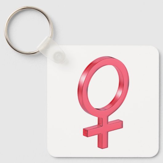 赤いガラスの女性の性徴 キーホルダー (正面)