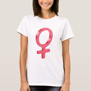 赤いガラスの女性の性徴 Tシャツ