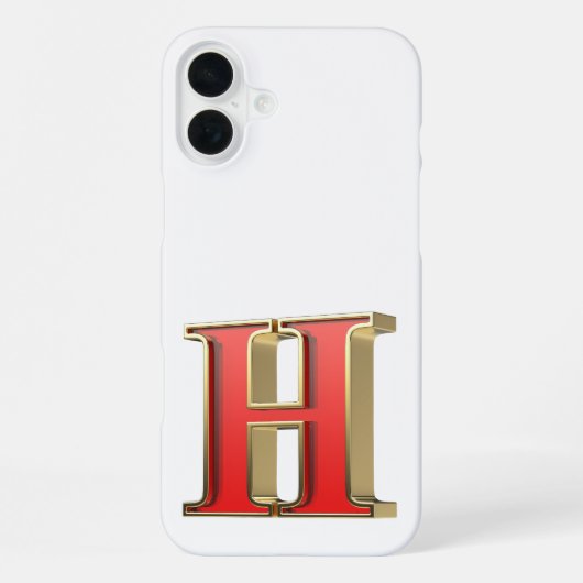 赤いガラスの文字H iPhoneケース (裏面)