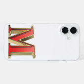 赤いガラスの文字M iPhoneケース (裏面横)