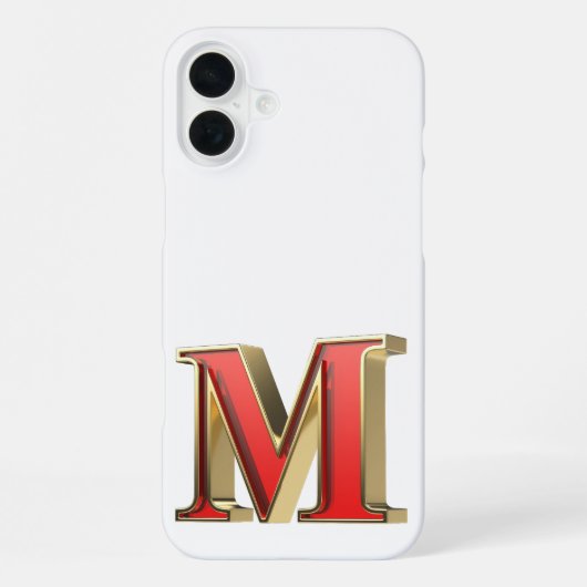 赤いガラスの文字M iPhoneケース (裏面)
