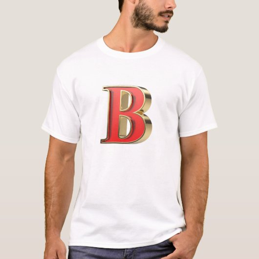 赤いガラス文字B Tシャツ (正面)