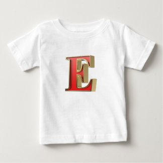 赤いガラス文字E ベビーTシャツ