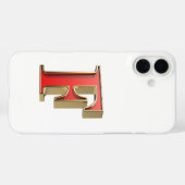 赤いガラス文字F Case-Mate iPhoneケース (裏面 (横))