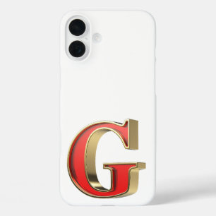 赤いガラス文字G iPhone 16 PLUSケース