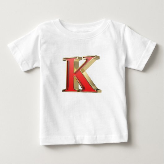 赤いガラス文字K ベビーTシャツ (正面)
