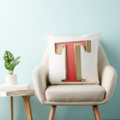 赤いガラス文字T クッション (椅子)