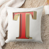 赤いガラス文字T クッション (ブランケット)