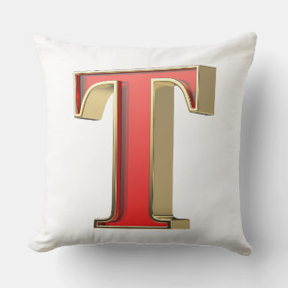 赤いガラス文字T クッション