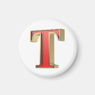 赤いガラス文字T マグネット