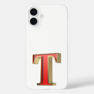 赤いガラス文字T iPhone 16 PLUSケース