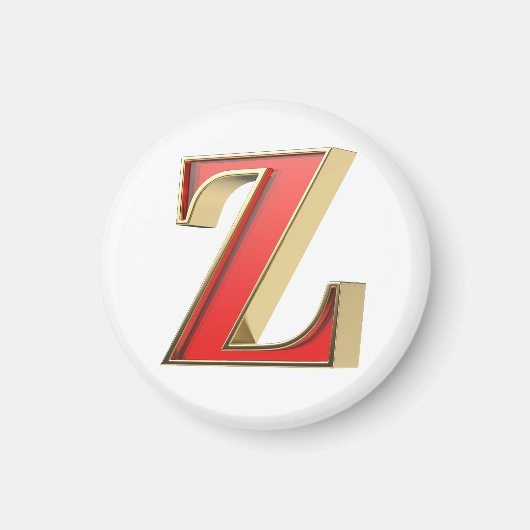 赤いガラス文字Z マグネット (正面)